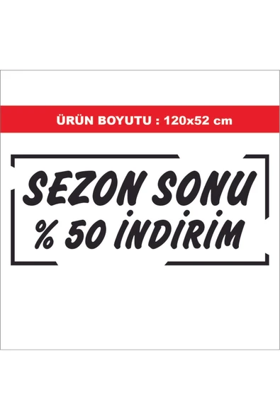 Ftmoto  Mağaza Vitrin (Sezon Sonu %50) İndirim Yazısı Sticker