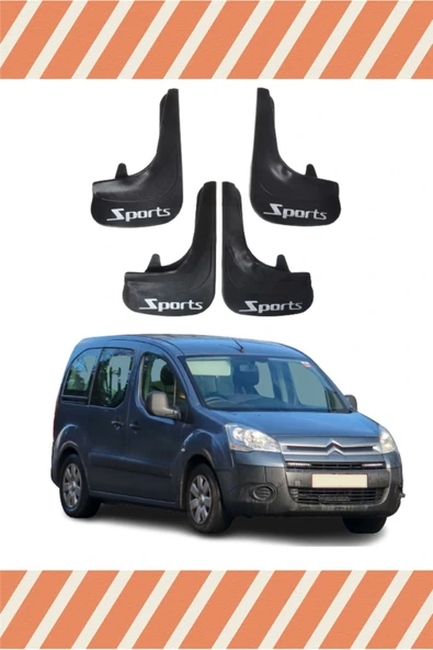 Ftmoto  Citroen Berlingo 2008-2018 Sports Yazılı 4'lü Tozluk Çamurluk Paçalık