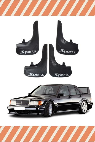 Ftmoto  Mercedes 190 E Sports Yazılı 4'lü Tozluk Çamurluk Paçalık