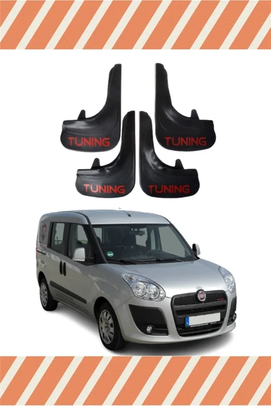 Ftmoto  Fiat Doblo 2 2010-2022 Tunıng Yazılı 4'lü Tozluk Çamurluk Paçalık