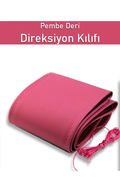 Ftmoto  Volvo V70 Pembe yeni süper deri Dikişli Direksiyon Kılıfı