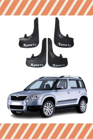 Ftmoto  Skoda Yeti Sports Yazılı 4'lü Tozluk Çamurluk Paçalık