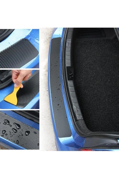 Ftmoto  Mazda 626 İçin Uyumlu Aksesuar Oto Bagaj Ve Kapı Eşiği Sticker Seti Karbon - 4