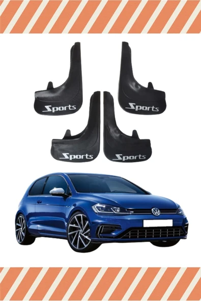Ftmoto  Volswagen Golf 7 Sports Yazılı 4'lü Tozluk Çamurluk Paçalık