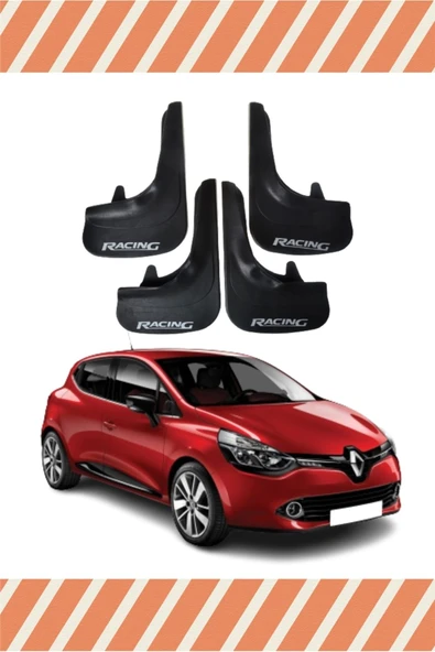 Ftmoto  Renault Clio 4 Racing Yazılı 4'lü Tozluk Çamurluk Paçalık