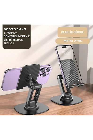 Katlanabilir Stant Business Model ABS + Silikon Materyal Tablet Akıllı Telefon Standı S118 - Resim 2