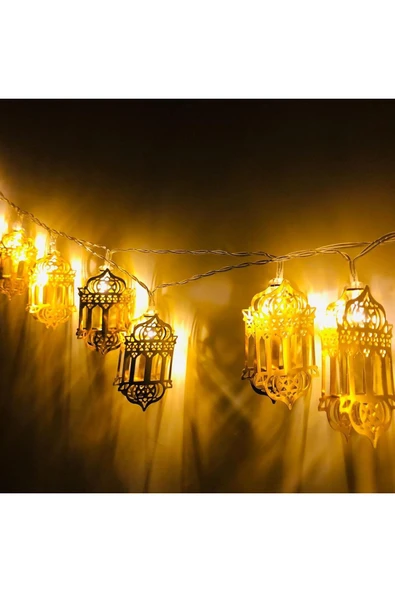 2 metre Led Işıklı 10'lu Ramazan Işık Zinciri Dekoratif Pilli Aydınlatma - 7