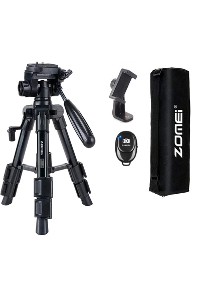 Zomei Q100 Tam Profesyonel Tripod Kaliteli Alüminyum Taşınabilir Tripod Bluetooth Kumandalı - 5