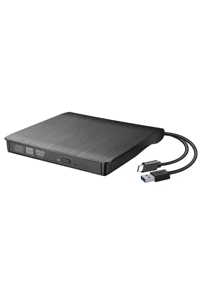 Harici Usb 3.0 Dvd-rom Optik Sürücü, Dvd-rw Pc, Tablet, Dvd Player Usb Ve Type C Kablolu Ft84-x - 1