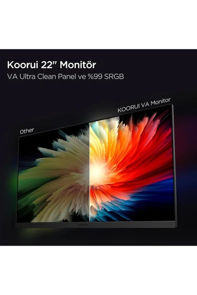 Monitör 21.5 inç 22N1 75Hz Fhd1920*1080 Uyumlu 6ms Va Hdmi 1.4 * 1 Vesa 178°Görme Açısı 75 * 75mm - 4