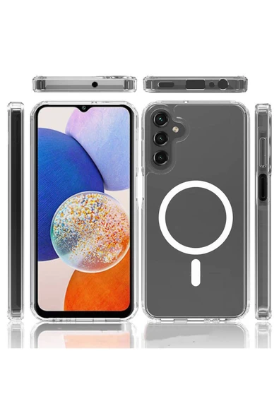 Samsung Galaxy S24 Plus ile Uyumlu Manyetik Magsafe ile Uyumlu, CrystalClear Telefon Kılıfı PMMA - Resim 2