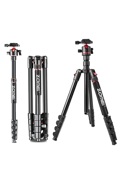 Zomei Q200 Profesyonel Tripod & Monopod - Kaliteli Alüminyum Taşınabilir 200 cm Kumanda ile Birlikte