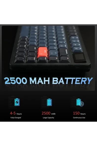 Ajazz AK832 Pro Gasket Mount Low Profile, TFT Ekranlı 3 Modlu Outemu RGB Klavye Siyah/ Brown Switch - 4