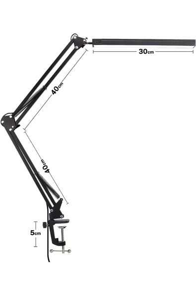 Dekoratif Led Masa Lambası USB Kablolu Kademeli 3 Eklemli Kıskaçlı Masa Lambası Kitap Okuma SY040 - 2