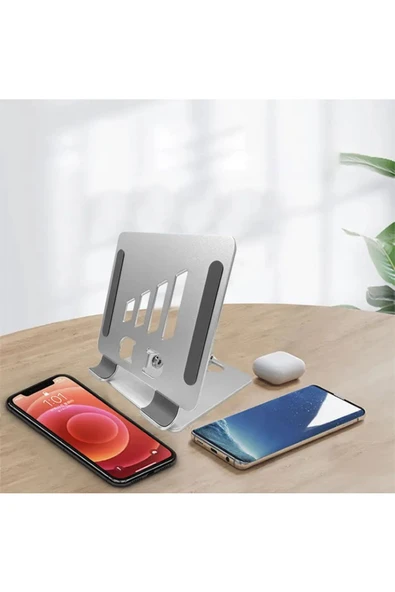 Portatif Katlanabilir iPad Uyumlu Tablet Stant Açısı Ayarlanabilir Tutucu XK041 - 2