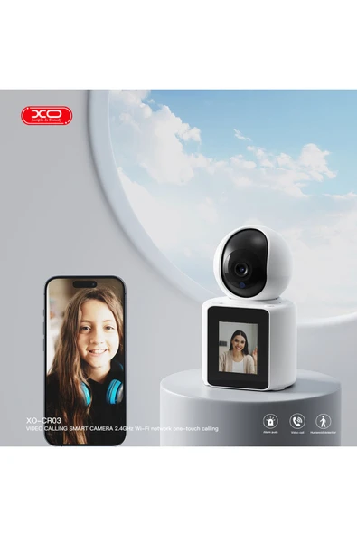 CR03 2.4GHz WiFi Tek Dokunuşla Görüntülü Arama Yapabilen Akıllı Kamera 350 Geniş Açı Hareket Sensörü - 2