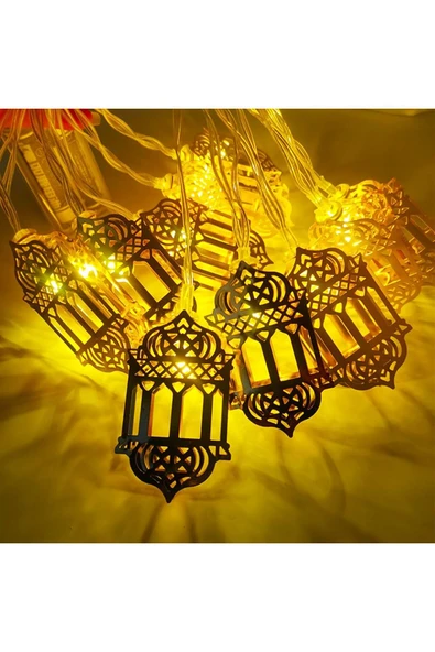 2 metre Led Işıklı 10'lu Ramazan Işık Zinciri Dekoratif Pilli Aydınlatma - 5