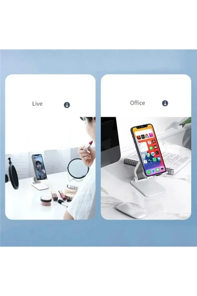 Katlanabilir Stant Business Model ABS + Silikon Materyal Tablet Akıllı Telefon Standı Q7-L - Resim 6