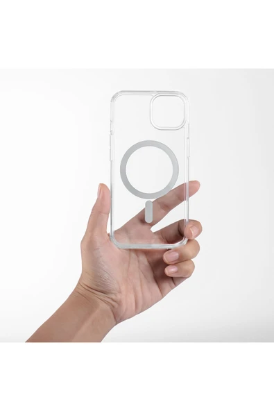 iPhone 11 Pro ile Uyumlu Transparent Manyetik Magsafe ile Uyumlu Şeffaf Cristalclear Kılıf PMMA - Resim 3