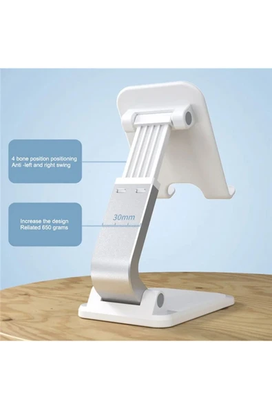 Katlanabilir Stant Business Model ABS + Silikon Materyal Tablet Akıllı Telefon Standı Q7-L - Resim 4