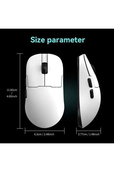 AJAZZ AJ159P MC 3 Modlu 1000Hz 12.000 DPI Manyetik Şarj İstasyon PAW 3311 Optik Sensör Gaming Mouse - 6