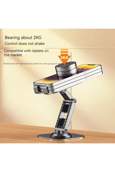 Katlanabilir Stant Business Model ABS + Silikon Materyal Tablet Akıllı Telefon Standı S118 - Resim 3