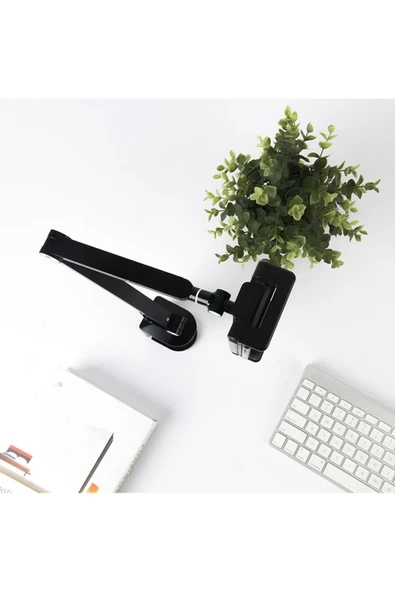 Telefon ve Tablet Tutucu iPad Uyumlu Masa Kenarına Kıskaç Alüminyum Gövde 43cm Kol Uzunluğu MK43 - 4