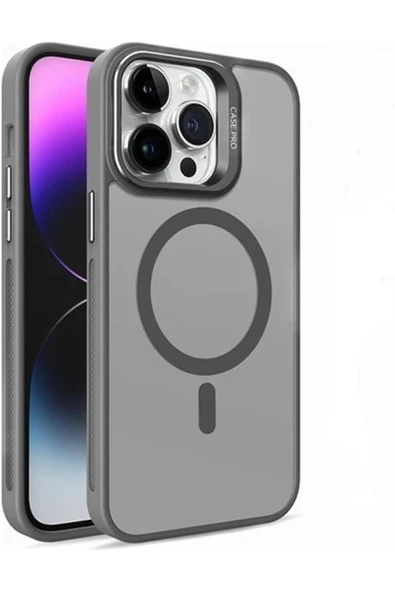 iPhone 15 Pro ile Uyumlu Kamera Lens Aparatlı Stand Olabilen Magsafe ile uyumlu  Magnetic ürün görseli