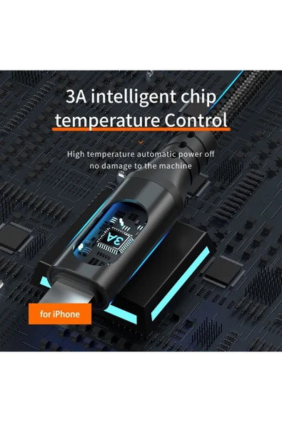 PD27W Hızlı Şarj Kablosu, Led Ekranlı, 480Mbps Type-C to Lightning Kablo 1 Metre U05CL - Resim 6