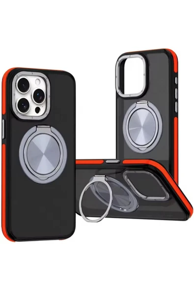 iPhone 16 ile uyumlu Kılıf Magsafe ile uyumlu Stand Olabilen 360° Dönen Halka Tutuculu Already Case ürün görseli
