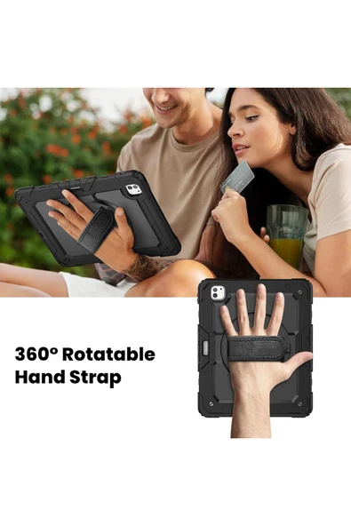 iPad Air 13 inç M2 2024 için Kılıf (Model: A2899) Tam Koruma Darbe Emici - Resim 4