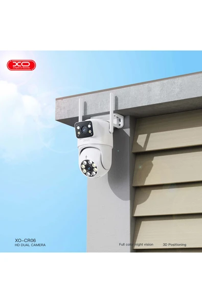 CR06 Dual Lens 360° Dönüşümlü Kablosuz Güvenlik Kamerası,2.4G Wi-Fi,Yüksek Çözünürlük,Gece Görüşlü - 2