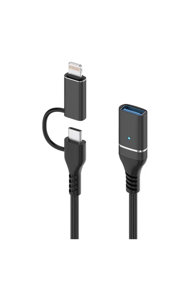 2 in 1 5Gbps Type-C and 8 Pin to USB 3.0 OTG Adaptör Telefon ve Notebook Uyumlu ADS-619