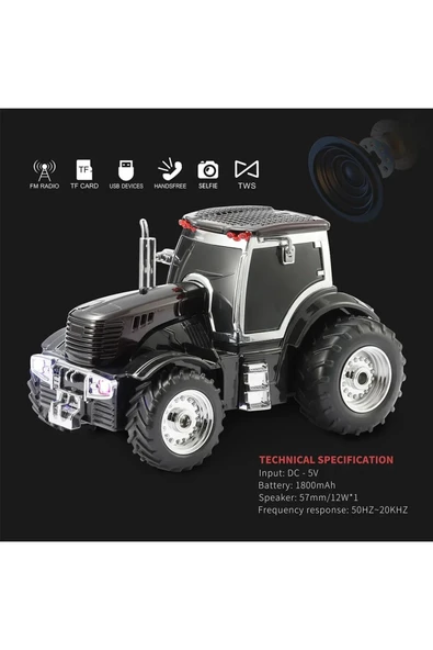Traktör Temalı Radyo Taşınabilir Bluetooth Speaker Ve Hoparlör USB AUX TF Kart Girişli WS-560 - 2