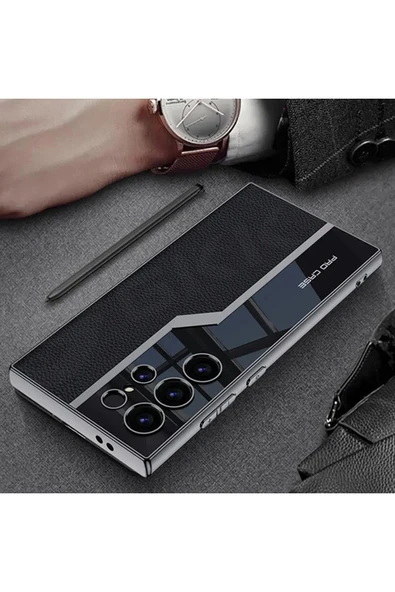 Galaxy S24 Ultra ile uyumlu Lüks Metal Görünümlü Kamera Koruma Carbon MagSafe ile uyumlu - 4