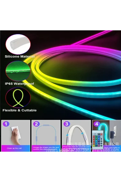 Uzaktan Kumandalı 5 Metre Led Işık Flexible Ev Dekorasyon Bahçe Dekorasyon Oda Işıklandırma MZ6200 - 4