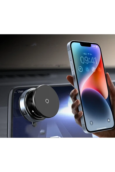Kablosuz Araç Içi Telefon Tutucu Araç Içi Montaj Güçlü Vakumlu Manyetik Telefon Tutucu K009 - 1