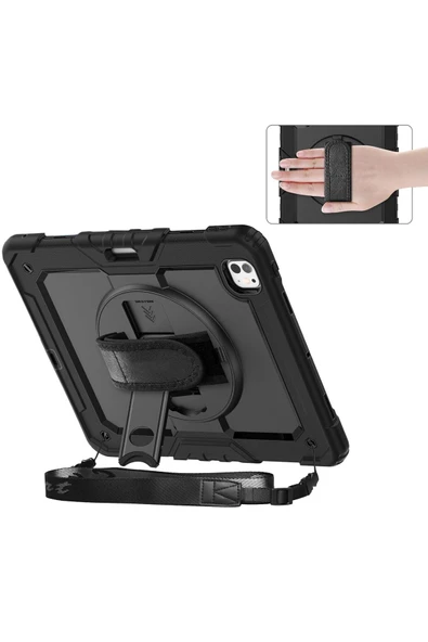 iPad Air 13 inç M2 2024 için Kılıf (Model: A2899) Tam Koruma Darbe Emici - Resim 3