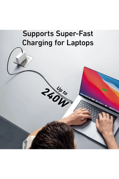 240W USB 4.0 Kablosu, Led Ekranlı, Tunderbolt 40Gbps 8K@60Hz PD Tip C Kablosu 1 Metre ZR850 Uyumlu - Resim 4