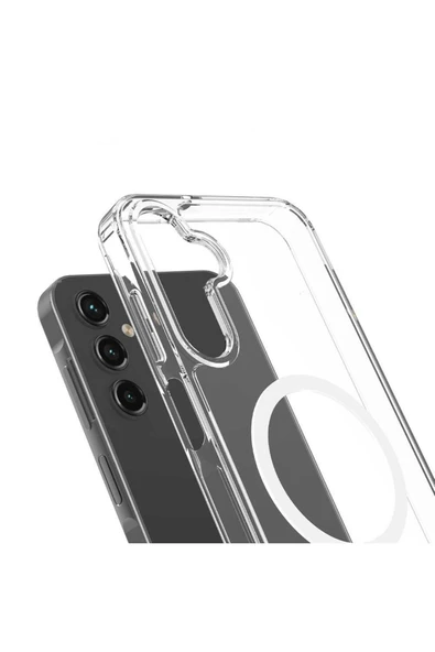 Samsung Galaxy S24 Plus ile Uyumlu Manyetik Magsafe ile Uyumlu, CrystalClear Telefon Kılıfı PMMA - Resim 7