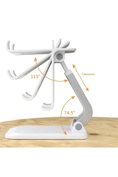 Katlanabilir Stant Business Model ABS + Silikon Materyal Tablet Akıllı Telefon Standı Q7-L - Resim 3