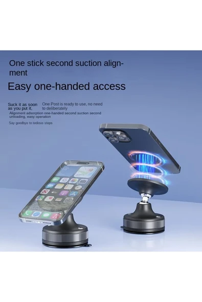 Kablosuz Araç İçi Cep Telefonu Tutucu Araç içi Montaj Güçlü Vakumlu Manyetik Telefon Tutucu CCT29 - Resim 2