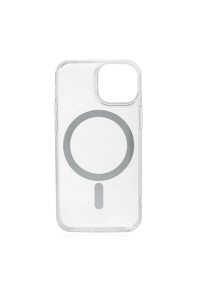 iPhone 15 Plus ile Uyumlu Transparent Manyetik Magsafe ile Uyumlu Şeffaf Cristalclear Kılıf PMMA - Resim 2