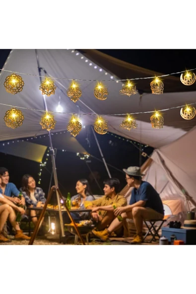 280 Cm Led Işıklı 10'lu Ramazan Temalı Işık Zinciri Dekoratif Fişli Aydınlatma - 4