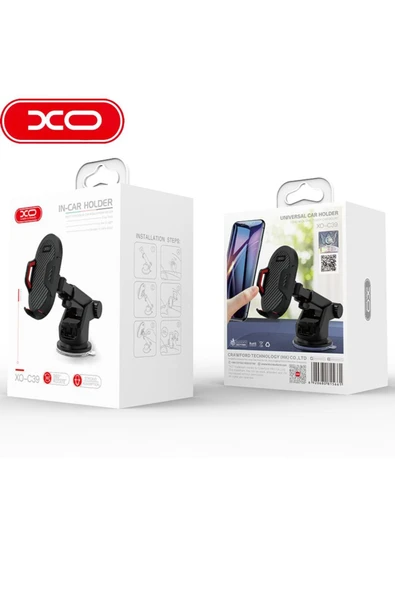 C39 Ayarlanabilir Araba Telefon Tutucu  Vantuzlu Siyah - Resim 5