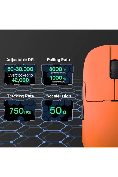 Ajazz AJ159 Apex 42000 DPI Manyetik Şarj İstasyonu-TFT Ekranlı Mouse-PAW 3950 Sensör-8K Dongle - 3