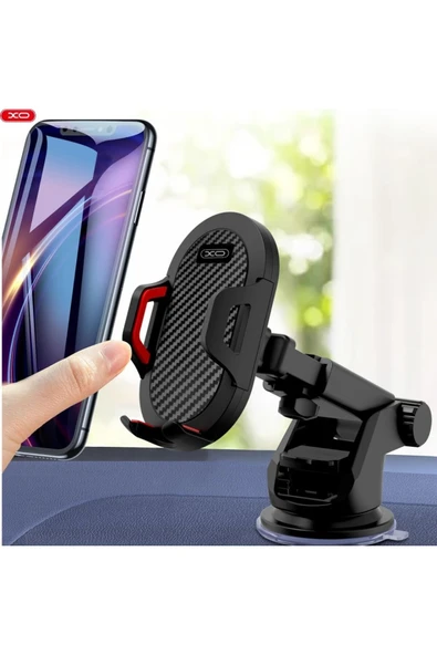 C39 Ayarlanabilir Araba Telefon Tutucu  Vantuzlu Siyah - Resim 2