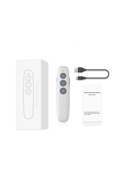 Şarj Edilebilir Kablosuz Lazer Pointer, RF 2.4GHz Powerpoint Clicker Uzaktan Sunum Kumandası Y11 - 7