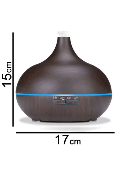 Mini Boy 15cm Uçucu Yağ Difüzör 550ml Kumandalı Aromaterapi Hava Nemlendirici Koyu Kahverengi BN-01 - 6