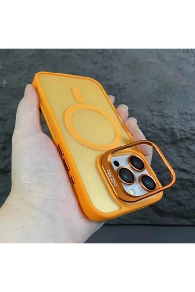 iPhone 14 Pro Max ile uyumlu Kamera Lens Aparatlı Stand Olabilen Magsafe ile uyumlu - Resim 3